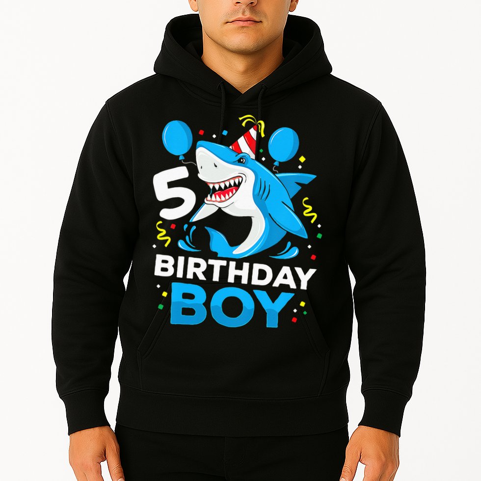 5th Birthday Boy Shark Ocean Theme Party 5 Years Old For Boy Hoodie