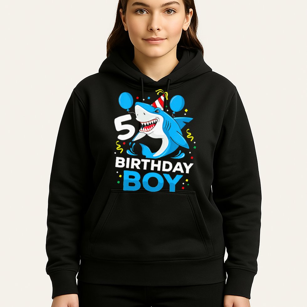 5th Birthday Boy Shark Ocean Theme Party 5 Years Old For Boy Hoodie