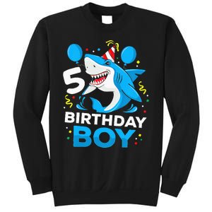 5th Birthday Boy Shark Ocean Theme Party 5 Years Old For Boy Sweatshirt