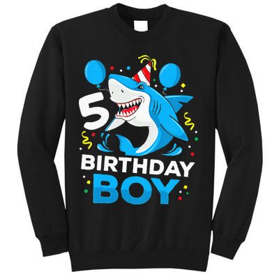 5th Birthday Boy Shark Ocean Theme Party 5 Years Old For Boy Sweatshirt