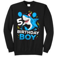 5th Birthday Boy Shark Ocean Theme Party 5 Years Old For Boy Sweatshirt