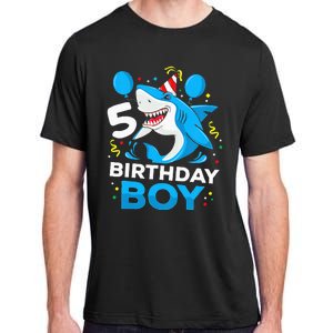 5th Birthday Boy Shark Ocean Theme Party 5 Years Old For Boy Adult ChromaSoft Performance T-Shirt