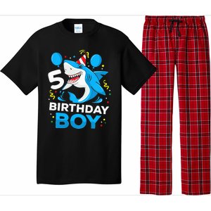 5th Birthday Boy Shark Ocean Theme Party 5 Years Old For Boy Pajama Set