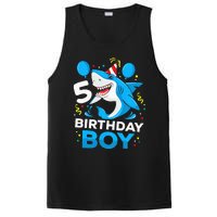 5th Birthday Boy Shark Ocean Theme Party 5 Years Old For Boy PosiCharge Competitor Tank