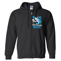 5th Birthday Boy Shark Ocean Theme Party 5 Years Old For Boy Full Zip Hoodie