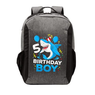 5th Birthday Boy Shark Ocean Theme Party 5 Years Old For Boy Vector Backpack