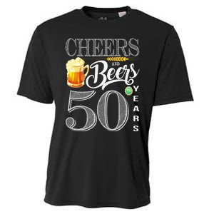 50th Birthday Cheers And Beers To 50 Years Cooling Performance Crew T-Shirt