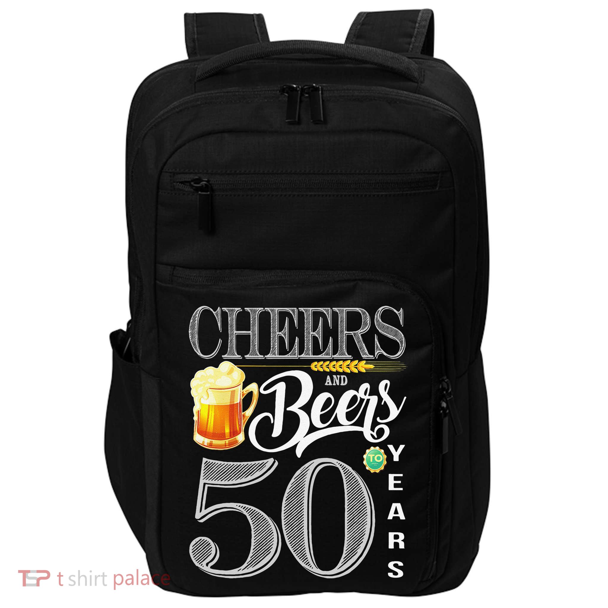 50th Birthday Cheers And Beers To 50 Years Impact Tech Backpack