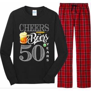 50th Birthday Cheers And Beers To 50 Years Long Sleeve Pajama Set