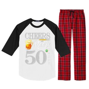 50th Birthday Cheers And Beers To 50 Years Raglan Sleeve Pajama Set