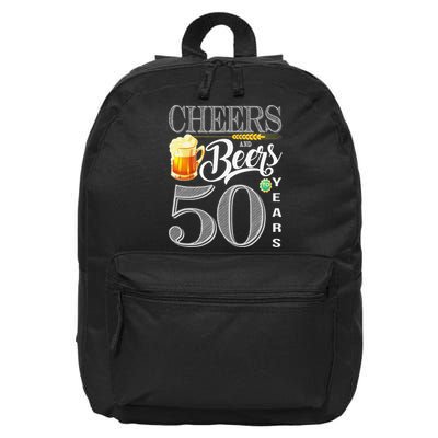 50th Birthday Cheers And Beers To 50 Years 16 in Basic Backpack