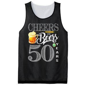 50th Birthday Cheers And Beers To 50 Years Mesh Reversible Basketball Jersey Tank