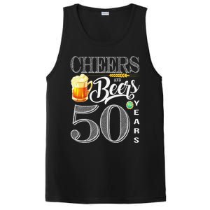 50th Birthday Cheers And Beers To 50 Years PosiCharge Competitor Tank