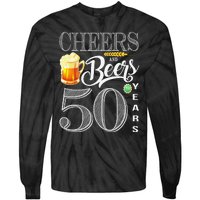 50th Birthday Cheers And Beers To 50 Years Tie-Dye Long Sleeve Shirt