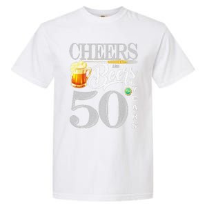 50th Birthday Cheers And Beers To 50 Years Garment-Dyed Heavyweight T-Shirt