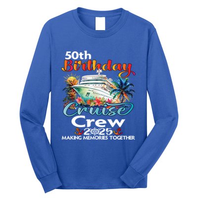 50th Birthday Cruise Crew Friends Family Vacation Matching Funny Gift Long Sleeve Shirt
