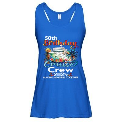 50th Birthday Cruise Crew Friends Family Vacation Matching Funny Gift Ladies Essential Flowy Tank