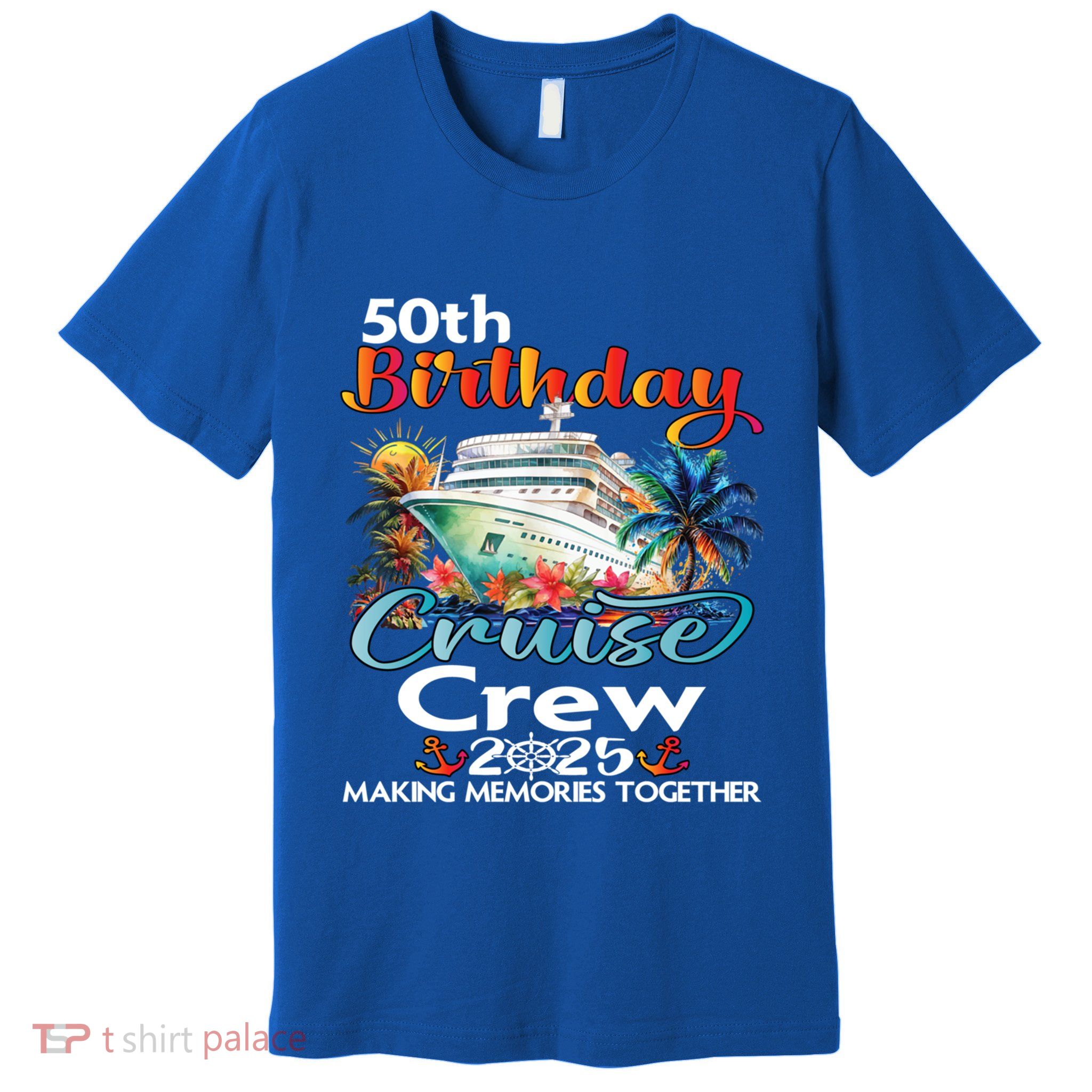 50th Birthday Cruise Crew Friends Family Vacation Matching Funny Gift Premium T-Shirt
