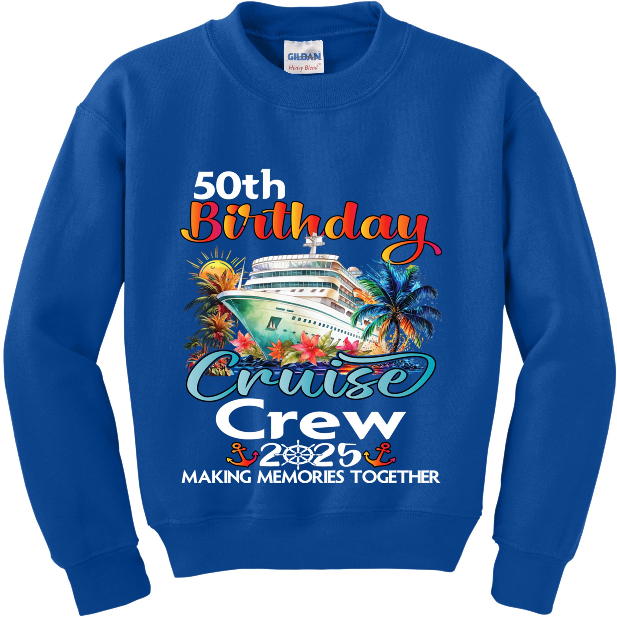 50th Birthday Cruise Crew Friends Family Vacation Matching Funny Gift Kids Sweatshirt