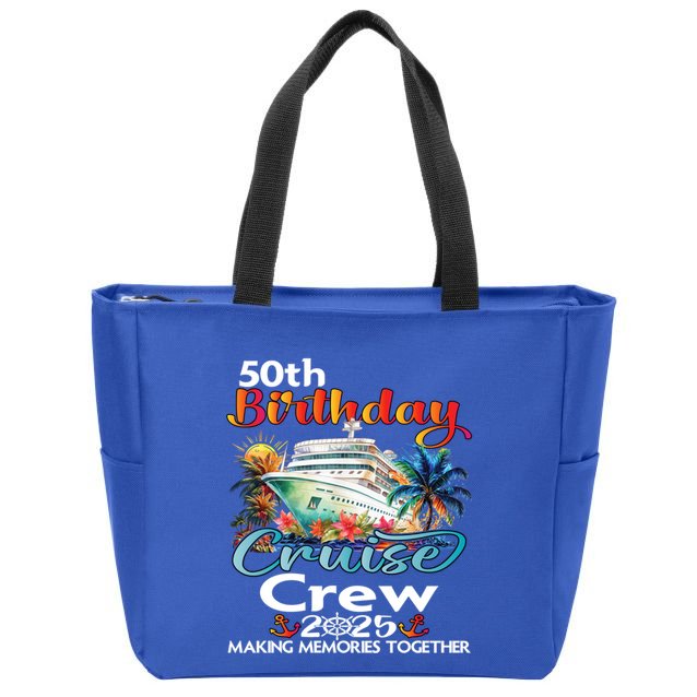 50th Birthday Cruise Crew Friends Family Vacation Matching Funny Gift Zip Tote Bag