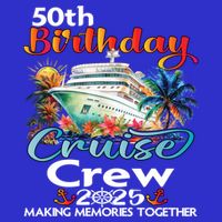 50th Birthday Cruise Crew Friends Family Vacation Matching Funny Gift Zip Tote Bag