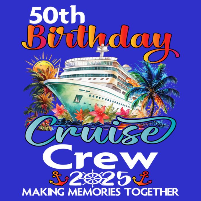 50th Birthday Cruise Crew Friends Family Vacation Matching Funny Gift Zip Tote Bag