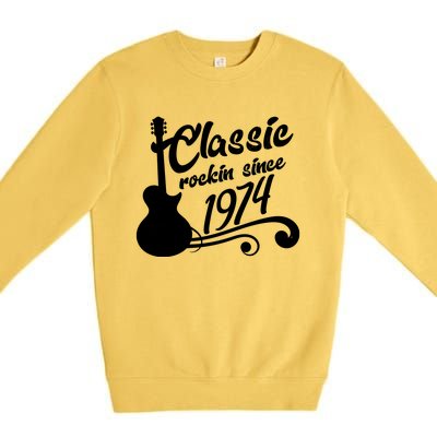 50th Birthday Classic Rockin Since 1974 Premium Crewneck Sweatshirt