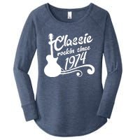 50th Birthday Classic Rockin Since 1974 Women's Perfect Tri Tunic Long Sleeve Shirt