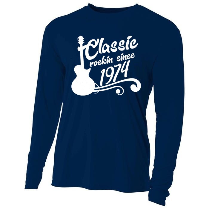 50th Birthday Classic Rockin Since 1974 Cooling Performance Long Sleeve Crew