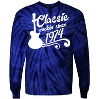 50th Birthday Classic Rockin Since 1974 Tie-Dye Long Sleeve Shirt