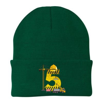 5th Birthday Construction Vehicle Excavator Truck Knit Cap Winter Beanie