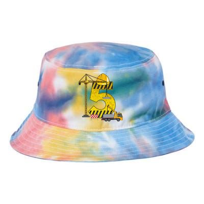 5th Birthday Construction Vehicle Excavator Truck Tie Dye Newport Bucket Hat