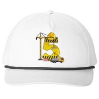 5th Birthday Construction Vehicle Excavator Truck Snapback Five-Panel Rope Hat