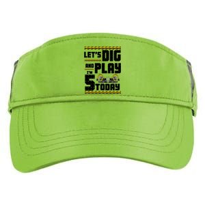 5th Birthday Construction Adult Drive Performance Visor