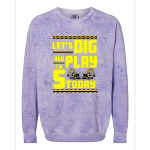 5th Birthday Construction Colorblast Crewneck Sweatshirt