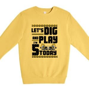 5th Birthday Construction Premium Crewneck Sweatshirt