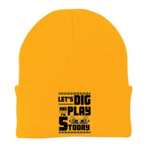 5th Birthday Construction Knit Cap Winter Beanie