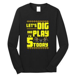 5th Birthday Construction Long Sleeve Shirt