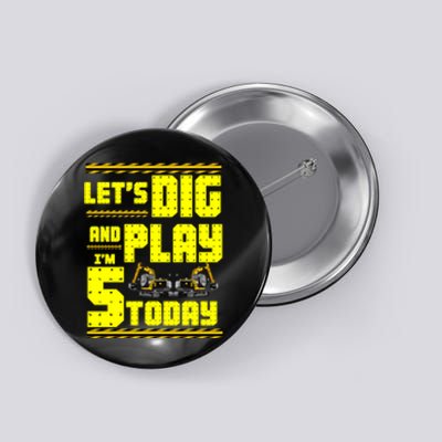 5th Birthday Construction Button