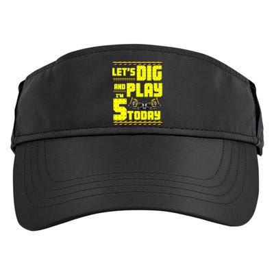 5th Birthday Construction Adult Drive Performance Visor