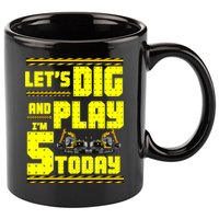 5th Birthday Construction 11oz C Handle Ceramic Mug
