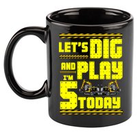 5th Birthday Construction 11oz C Handle Ceramic Mug