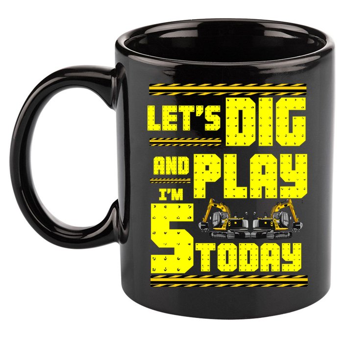5th Birthday Construction 11oz C Handle Ceramic Mug