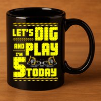 5th Birthday Construction 11oz C Handle Ceramic Mug