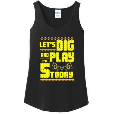 5th Birthday Construction Ladies Essential Tank