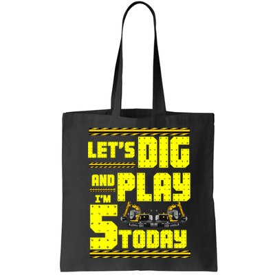 5th Birthday Construction Bag