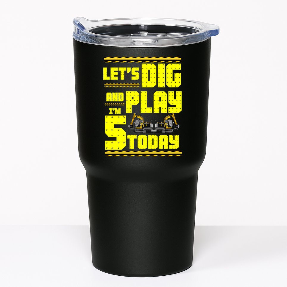 5th Birthday Construction Tumbler
