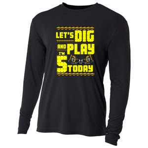 5th Birthday Construction Cooling Performance Long Sleeve Crew