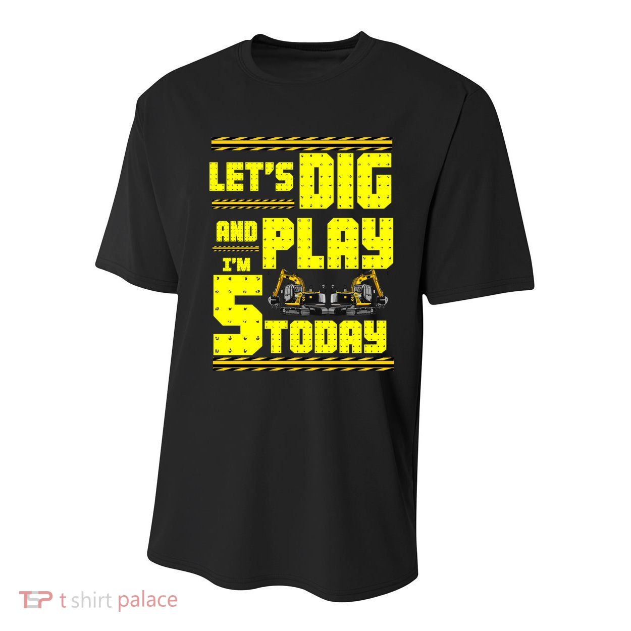 5th Birthday Construction Youth Performance Sprint T-Shirt