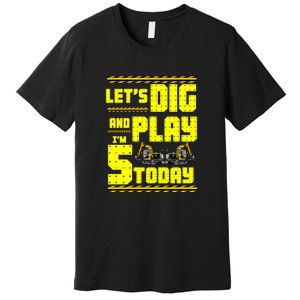 5th Birthday Construction Premium T-Shirt